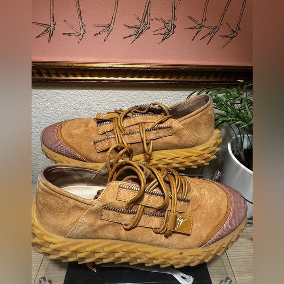 Giuseppe Zanotti Other - Giuseppe Zanotti 
Tan Suede Zip Lace Sneakers EU 44 / US 11